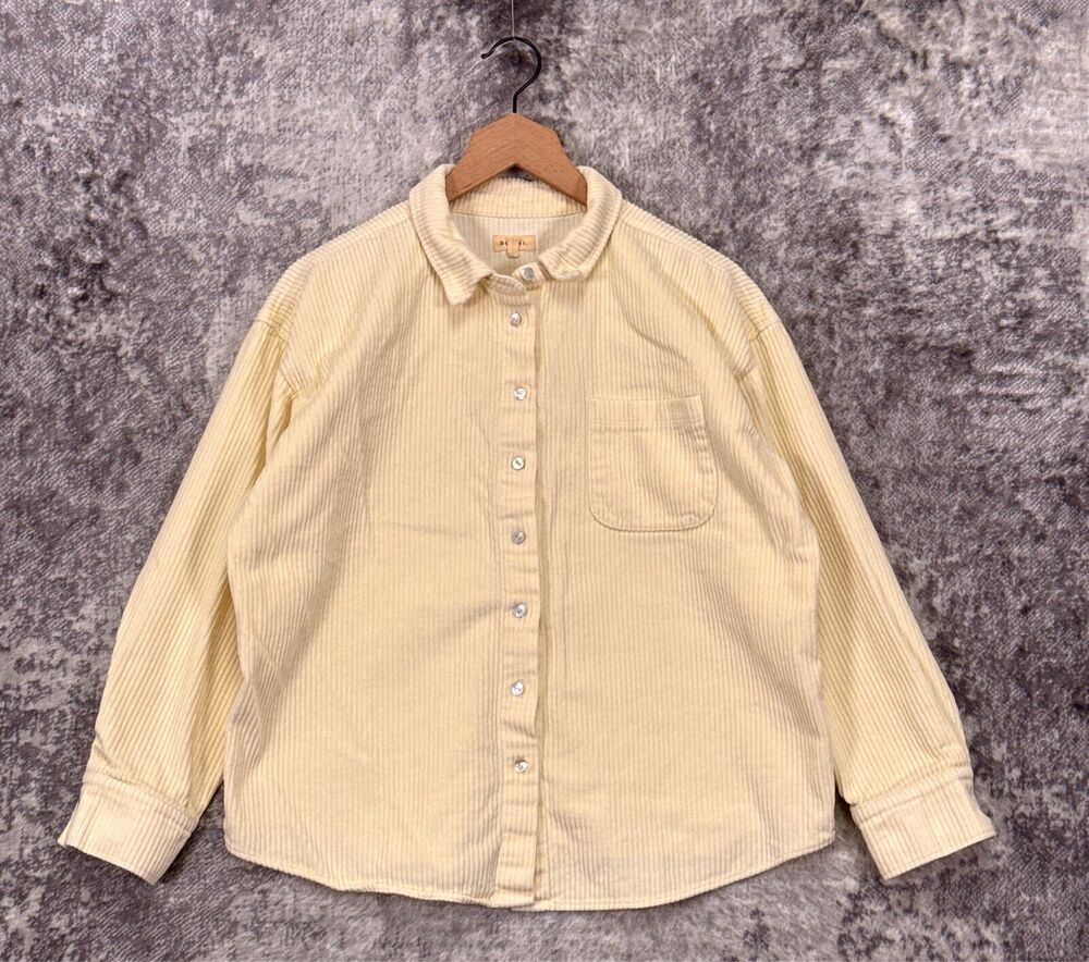 DONNI. Corduroy Shirt Jacket Small Womens Banana Cream Shacket